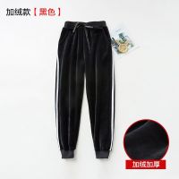 加厚双面绒外穿加绒裤子男童女童中大童秋冬款儿童运动裤宽松保暖