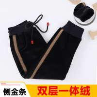 一条过冬男童加绒裤子冬装棉裤三层加厚夹棉保暖裤儿童加绒长裤女