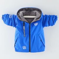 男童秋冬款外套童装正反两面穿冲锋衣儿童中大童外套摇粒绒防风衣