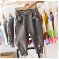 童装女童裤子2019秋冬女宝宝新款蝴蝶结裤子女孩加绒加厚百搭裤潮