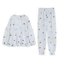 珊瑚绒睡衣女冬加厚保暖甜美可爱长袖公主风宽松套装法兰绒家居服