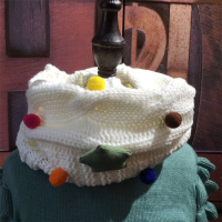 保暖儿童围巾秋冬季韩版男童女童针织毛线脖套宝宝满天星卡通围脖