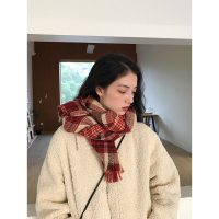 复古格子围巾韩版女百搭秋冬季新款双面千鸟格披肩英伦软妹围脖潮