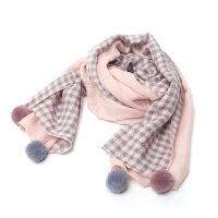 春秋冬韩国儿童围巾英伦格子棉麻男女童围脖保暖婴儿宝宝围巾
