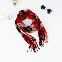 儿童围巾男秋冬小孩仿羊绒棉加厚保暖亲子款中大童女宝宝格子围脖