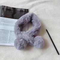 大耳象童装铺女童四色兔毛球球保暖防风围巾秋冬2019新款儿童围脖