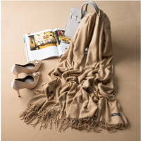 新款女围巾秋冬韩版百搭超大两用加厚长披肩保暖仿羊绒围脖纯丝巾