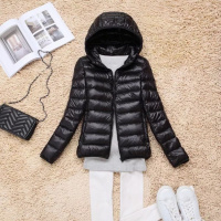 [S-8XL]立领连帽秋冬新款轻薄羽绒服女韩版短款胖妹妹大码外套