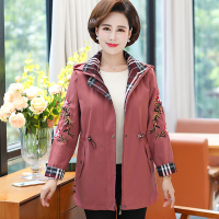 妈妈风衣2019春秋新款阔太太外套薄高贵大码中老年女春装上衣洋气