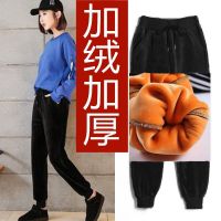 胖m保暖棉裤女装大码宽松休闲运动卫裤秋冬季加绒加厚长裤子250斤