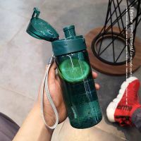 【新年特卖】塑料水杯学生韩版防摔创意男女简约ins带刻度户外运动太空杯子 吉祥鹤