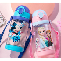 [新年特卖]儿童水杯带吸管小学生幼儿园便携防摔卡通可爱杯子水壶夏天 吉祥鹤