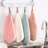 【品牌优选】洗碗布不沾油抹布家用厨房擦手擦桌擦碗吸水百洁布巾加厚清洁毛巾车 菠萝格可挂款25X25CM（混色装） 3条装