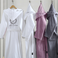 松树林 五星级酒店纯棉毛巾料浴袍女长款情侣浴衣男秋冬加厚睡袍吸水速干