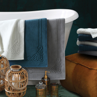 纯棉加厚吸水地巾浴室门口地垫洗手卫生间厕所全棉家用脚垫子防滑