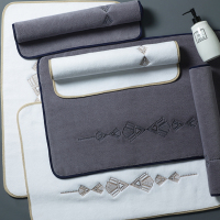 2019纯棉浴室门口吸水地巾厕所脚垫子地垫家用洗手卫生间防滑加厚