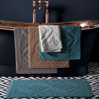 欧式提花工艺纯棉地巾浴室门口吸水地垫家用卫生间厕所防滑脚垫子