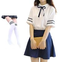 学生装校服海军风水手服日韩款大码雪纺上衣加裙子两件套装COS装 莎丞
