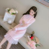 配大衣毛绒打底连衣裙秋冬长新款女韩版宽松学生大码仙女过膝网纱 莎丞
