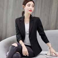 小西装女2019春秋新款休闲百搭长袖黑色西服韩版修身显瘦短款外套 莎丞