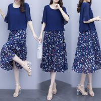 碎花连衣裙新款夏大码女装减龄胖妹妹韩版短袖中长款裙子 莎丞