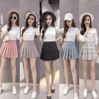 格子百褶裙女短裙新款裙子女学生韩版显瘦高腰a字裙半身裙女 莎丞