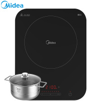 美的(Midea)电磁炉C22-WH2236 恒匀火 9档火力调节 2200W大功率 定时火锅炒菜电磁灶 配汤锅