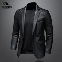 传奇保罗(CHUANQIBAOLUO)2020新款秋冬西服西装男士皮衣修身皮夹克韩版西服时尚皮外套潮流