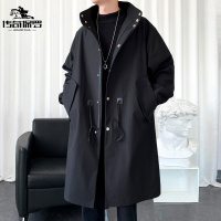 传奇保罗(CHUANQIBAOLUO)秋装男士风衣男中长款大衣立领派克服大码男女学生宽松单排扣外套潮