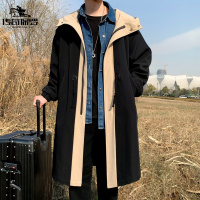 传奇保罗(CHUANQIBAOLUO)秋冬装时尚青少年休闲潮流风衣男中长款大衣男假两件派克服外套