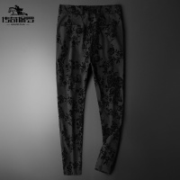 传奇保罗（CHUANQIBAOLUO）秋季新款植绒休闲裤子男印花商务休闲西装直筒裤宽松青年时尚长裤