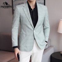 传奇保罗(CHUANQIBAOLUO)秋季新款男士商务休闲时尚西装外套修身大码便西单西服上衣潮男装