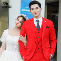 传奇保罗(CHUANQIBAOLUO)西服套装男士三件套修身韩版职业小西装帅气新郎伴郎团结婚礼服潮