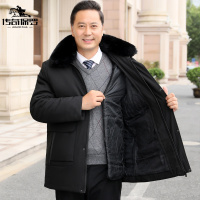 传奇保罗(CHUANQIBAOLUO)爸爸冬装外套可拆卸内胆中老年人棉衣男加绒加厚棉服冬季爷爷衣服