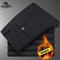 传奇保罗(CHUANQIBAOLUO)爸爸冬季加绒加厚含桑蚕丝西裤中老年人休闲商务高腰宽松裤子