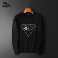 传奇保罗(CHUANQIBAOLUO)2021秋季新款男文艺简约卫衣罗圈棉青少年男士印花烫钻圆领套头体恤