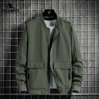 传奇保罗(CHUANQIBAOLUO)22早春新款潮男装立体简约夹克男士春秋季时尚休闲棒球领外套男