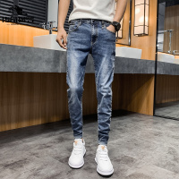 传奇保罗(CHUANQIBAOLUO)男士牛仔裤韩版修身显瘦小脚裤潮牌潮流春季男裤2022新春款休闲长裤