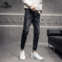 传奇保罗(CHUANQIBAOLUO)2022春季新款牛仔裤男士宽松直筒休闲长裤子潮流商务百搭青年春装