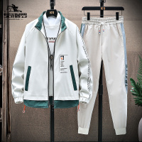 传奇保罗(CHUANQIBAOLUO)春季外套男潮牌帅气工装宽松休闲夹克一套搭配潮流套装春装两件套