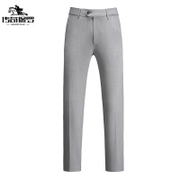 传奇保罗(CHUANQIBAOLUO)春季男士商务休闲裤直筒修身小脚百搭春秋款长裤黑色男裤西裤潮流