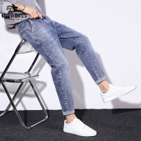 传奇保罗(CHUANQIBAOLUO)九分牛仔裤男士2022年新款春夏季韩版潮流修身小脚男裤潮牌百搭裤子