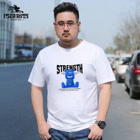 传奇保罗(CHUANQIBAOLUO)M-5XL短袖男潮宽松加肥加大码圆领卡通印花体恤衫胖子棉T恤男式半袖