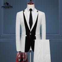 传奇保罗(CHUANQIBAOLUO)西服套装男士两件套结婚礼服休闲正装帅气小西装韩版修身英伦弹力