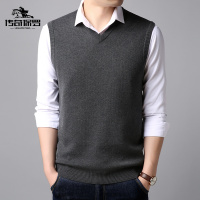 传奇保罗(CHUANQIBAOLUO)毛衣背心男士春秋冬季纯色无袖针织衫百搭休闲线衣简约男装衣服
