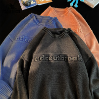 传奇保罗(CHUANQIBAOLUO)22秋冬新款做旧水洗毛衣加厚男女打底针织衫高街复古毛线衣