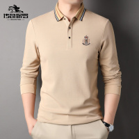 传奇保罗(CHUANQIBAOLUO)长袖t恤男士秋季薄款中青年休闲时尚棉质翻领polo衫上衣潮