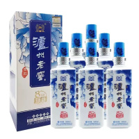 泸州老窖八年窖头曲青韵52度浓香型白酒500ml*6瓶礼盒装整箱装