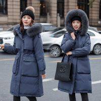 佚貌YIMAO 2021韩版新款潮时尚加厚羽绒服女中长款大口袋过膝狐狸毛反季外套