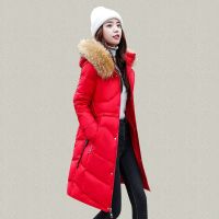 佚貌YIMAO 2021冬季新款收腰中长款加厚白鸭绒羽绒服 韩版气质女士保暖外套